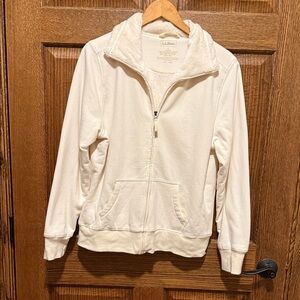 L.L. Bean Women's Cream Teddy Jacket Large